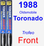 Front Wiper Blade Pack for 1988 Oldsmobile Toronado - Vision Saver