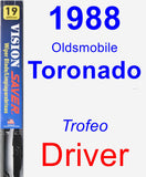 Driver Wiper Blade for 1988 Oldsmobile Toronado - Vision Saver