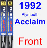 Front Wiper Blade Pack for 1992 Plymouth Acclaim - Vision Saver