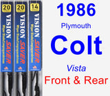 Front & Rear Wiper Blade Pack for 1986 Plymouth Colt - Vision Saver