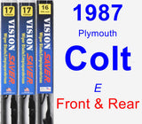 Front & Rear Wiper Blade Pack for 1987 Plymouth Colt - Vision Saver