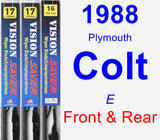 Front & Rear Wiper Blade Pack for 1988 Plymouth Colt - Vision Saver