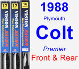 Front & Rear Wiper Blade Pack for 1988 Plymouth Colt - Vision Saver