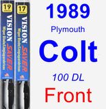 Front Wiper Blade Pack for 1989 Plymouth Colt - Vision Saver