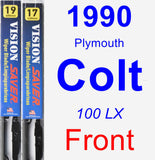 Front Wiper Blade Pack for 1990 Plymouth Colt - Vision Saver