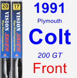 Front Wiper Blade Pack for 1991 Plymouth Colt - Vision Saver