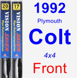 Front Wiper Blade Pack for 1992 Plymouth Colt - Vision Saver