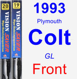 Front Wiper Blade Pack for 1993 Plymouth Colt - Vision Saver