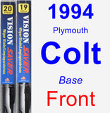 Front Wiper Blade Pack for 1994 Plymouth Colt - Vision Saver