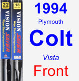 Front Wiper Blade Pack for 1994 Plymouth Colt - Vision Saver