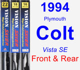 Front & Rear Wiper Blade Pack for 1994 Plymouth Colt - Vision Saver