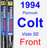 Front Wiper Blade Pack for 1994 Plymouth Colt - Vision Saver