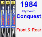 Front & Rear Wiper Blade Pack for 1984 Plymouth Conquest - Vision Saver