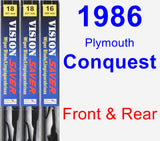 Front & Rear Wiper Blade Pack for 1986 Plymouth Conquest - Vision Saver