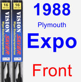 Front Wiper Blade Pack for 1988 Plymouth Expo - Vision Saver