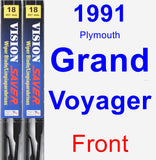 Front Wiper Blade Pack for 1991 Plymouth Grand Voyager - Vision Saver