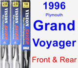 Front & Rear Wiper Blade Pack for 1996 Plymouth Grand Voyager - Vision Saver