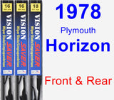 Front & Rear Wiper Blade Pack for 1978 Plymouth Horizon - Vision Saver