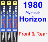 Front & Rear Wiper Blade Pack for 1980 Plymouth Horizon - Vision Saver