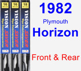 Front & Rear Wiper Blade Pack for 1982 Plymouth Horizon - Vision Saver