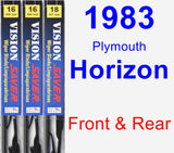 Front & Rear Wiper Blade Pack for 1983 Plymouth Horizon - Vision Saver