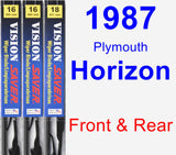 Front & Rear Wiper Blade Pack for 1987 Plymouth Horizon - Vision Saver