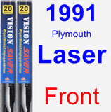 Front Wiper Blade Pack for 1991 Plymouth Laser - Vision Saver