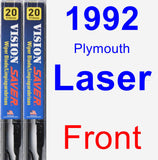 Front Wiper Blade Pack for 1992 Plymouth Laser - Vision Saver