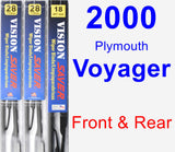 Front & Rear Wiper Blade Pack for 2000 Plymouth Voyager - Vision Saver