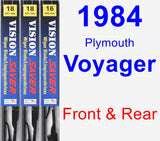 Front & Rear Wiper Blade Pack for 1984 Plymouth Voyager - Vision Saver