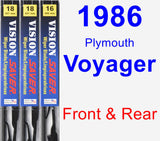 Front & Rear Wiper Blade Pack for 1986 Plymouth Voyager - Vision Saver