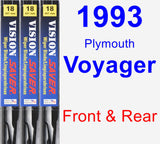 Front & Rear Wiper Blade Pack for 1993 Plymouth Voyager - Vision Saver