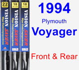 Front & Rear Wiper Blade Pack for 1994 Plymouth Voyager - Vision Saver