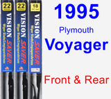 Front & Rear Wiper Blade Pack for 1995 Plymouth Voyager - Vision Saver