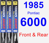 Front & Rear Wiper Blade Pack for 1985 Pontiac 6000 - Vision Saver