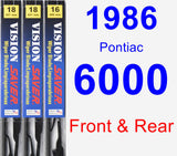 Front & Rear Wiper Blade Pack for 1986 Pontiac 6000 - Vision Saver