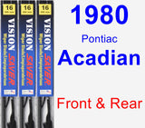 Front & Rear Wiper Blade Pack for 1980 Pontiac Acadian - Vision Saver