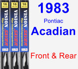 Front & Rear Wiper Blade Pack for 1983 Pontiac Acadian - Vision Saver