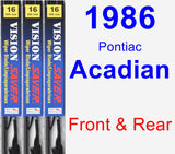 Front & Rear Wiper Blade Pack for 1986 Pontiac Acadian - Vision Saver