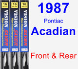 Front & Rear Wiper Blade Pack for 1987 Pontiac Acadian - Vision Saver