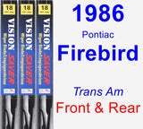 Front & Rear Wiper Blade Pack for 1986 Pontiac Firebird - Vision Saver