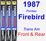 Front & Rear Wiper Blade Pack for 1987 Pontiac Firebird - Vision Saver