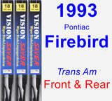 Front & Rear Wiper Blade Pack for 1993 Pontiac Firebird - Vision Saver