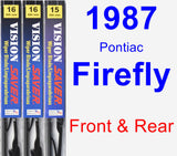 Front & Rear Wiper Blade Pack for 1987 Pontiac Firefly - Vision Saver