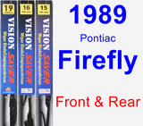 Front & Rear Wiper Blade Pack for 1989 Pontiac Firefly - Vision Saver