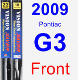 Front Wiper Blade Pack for 2009 Pontiac G3 - Vision Saver