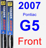 Front Wiper Blade Pack for 2007 Pontiac G5 - Vision Saver