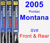 Front & Rear Wiper Blade Pack for 2005 Pontiac Montana - Vision Saver