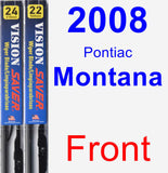 Front Wiper Blade Pack for 2008 Pontiac Montana - Vision Saver