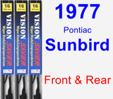 Front & Rear Wiper Blade Pack for 1977 Pontiac Sunbird - Vision Saver